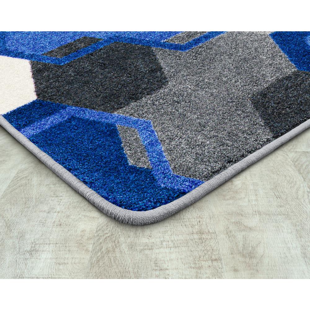 Team Up 7'8" x 10'9" area rug in color Blue. Picture 3
