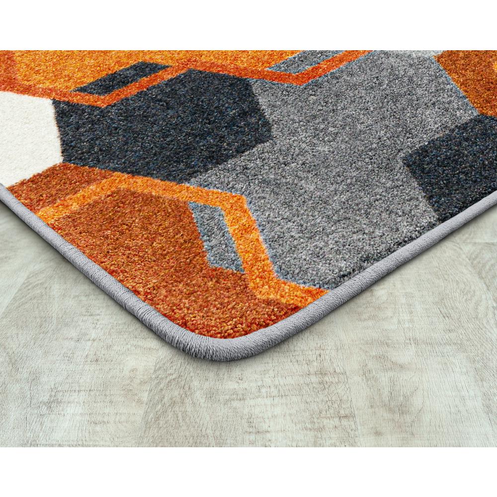 Team Up 7'8" x 10'9" area rug in color Orange. Picture 2