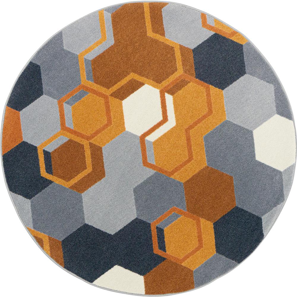 Team Up 5'4" Round area rug in color Orange. Picture 1