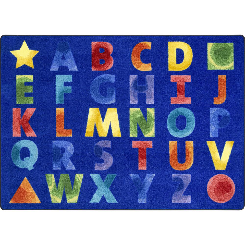 Watercolor Alphabet 7'8" x 10'9" area rug in color Rainbow. Picture 3