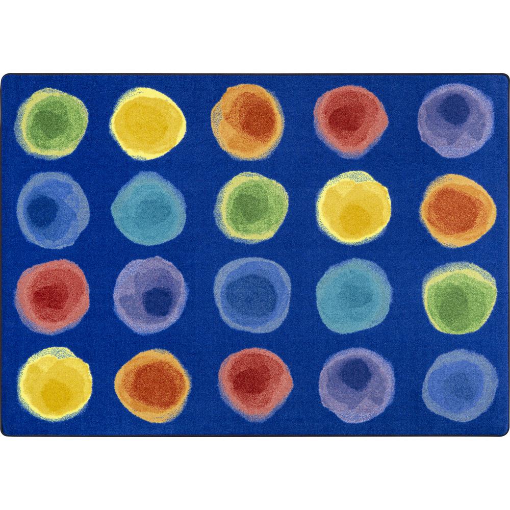 Watercolor Spots 7'8" x 10'9" area rug in color Rainbow. Picture 1