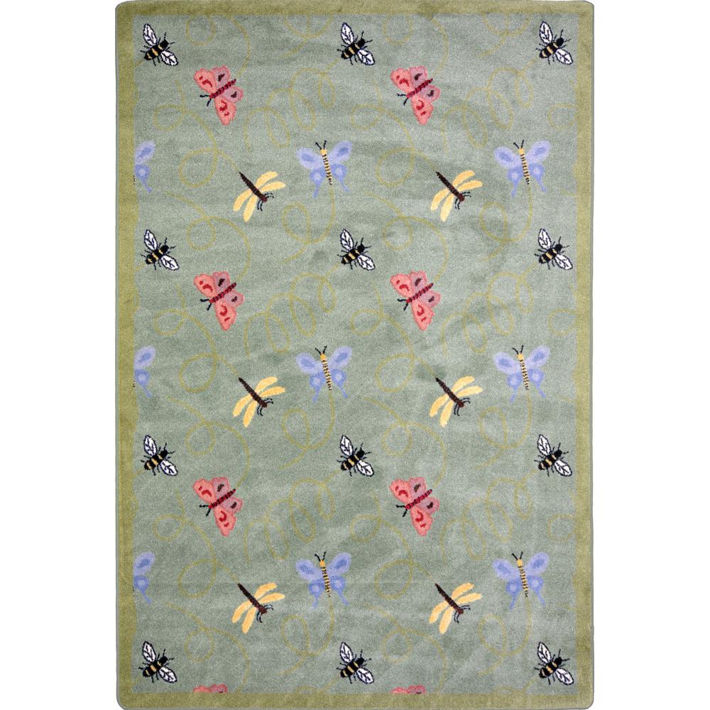 Joy Carpet Wing Dings Green 5'4" x 7'8". Picture 1