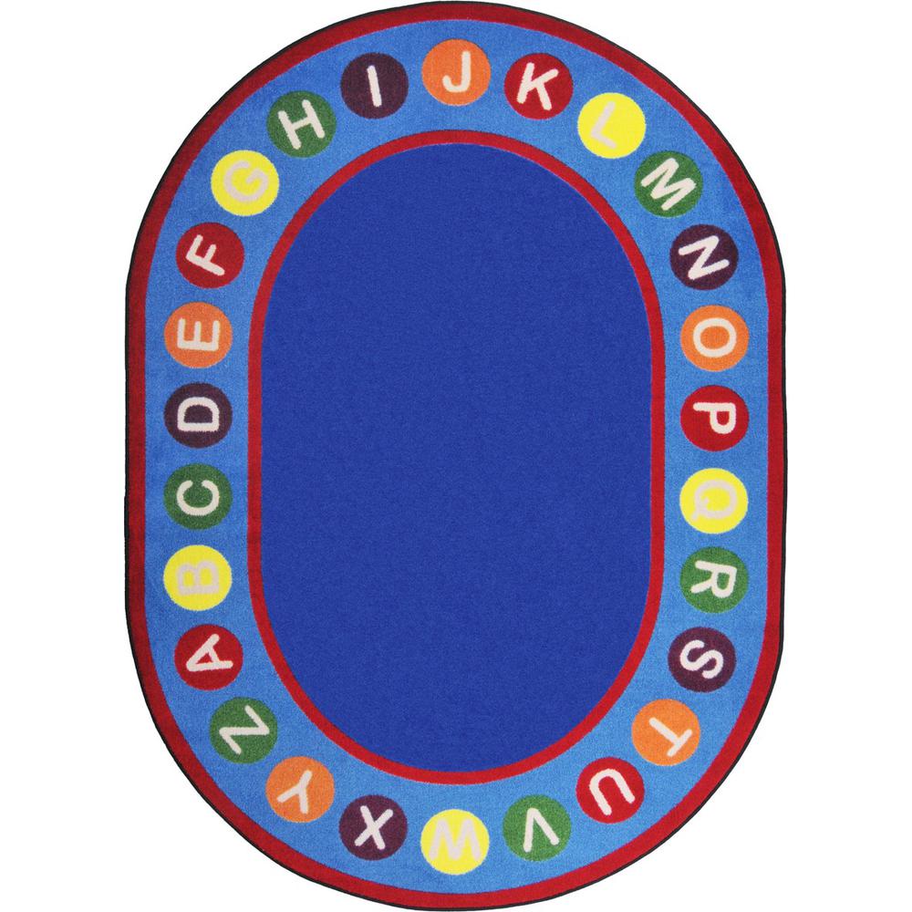 ALPHABET SPOTS RUG 10.9 X 13.2 OVAL PRIMARY. Picture 1