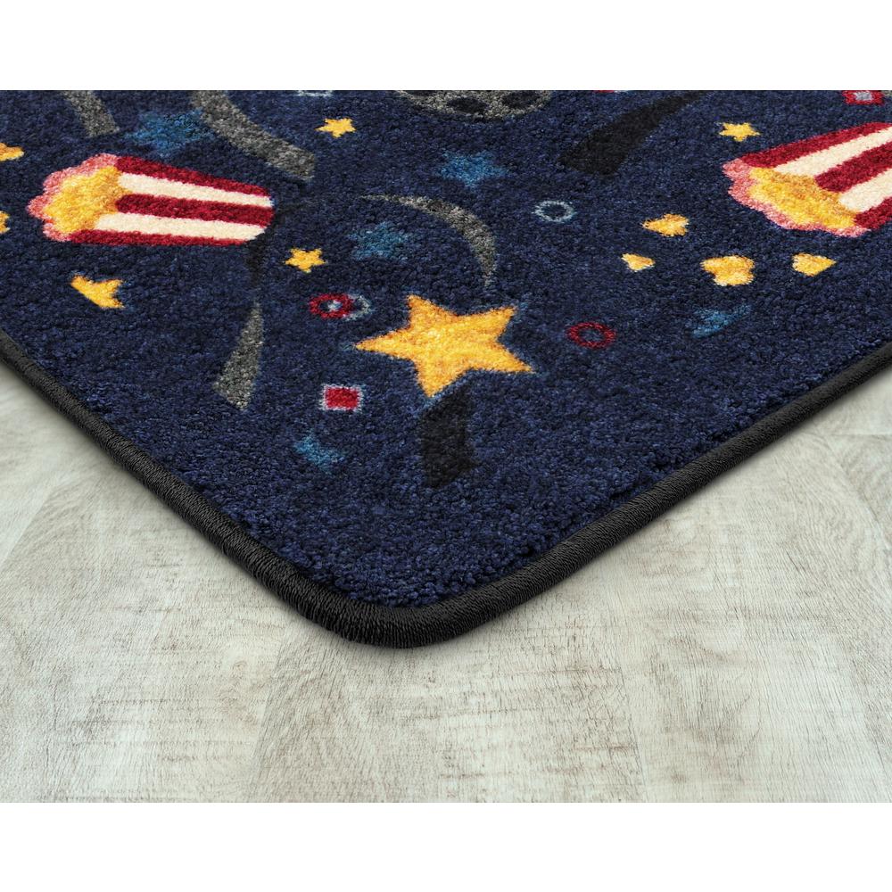 Any Day Matinee Feature Film 7'8" x 10'9" Area Rug In Color Navy. Picture 2