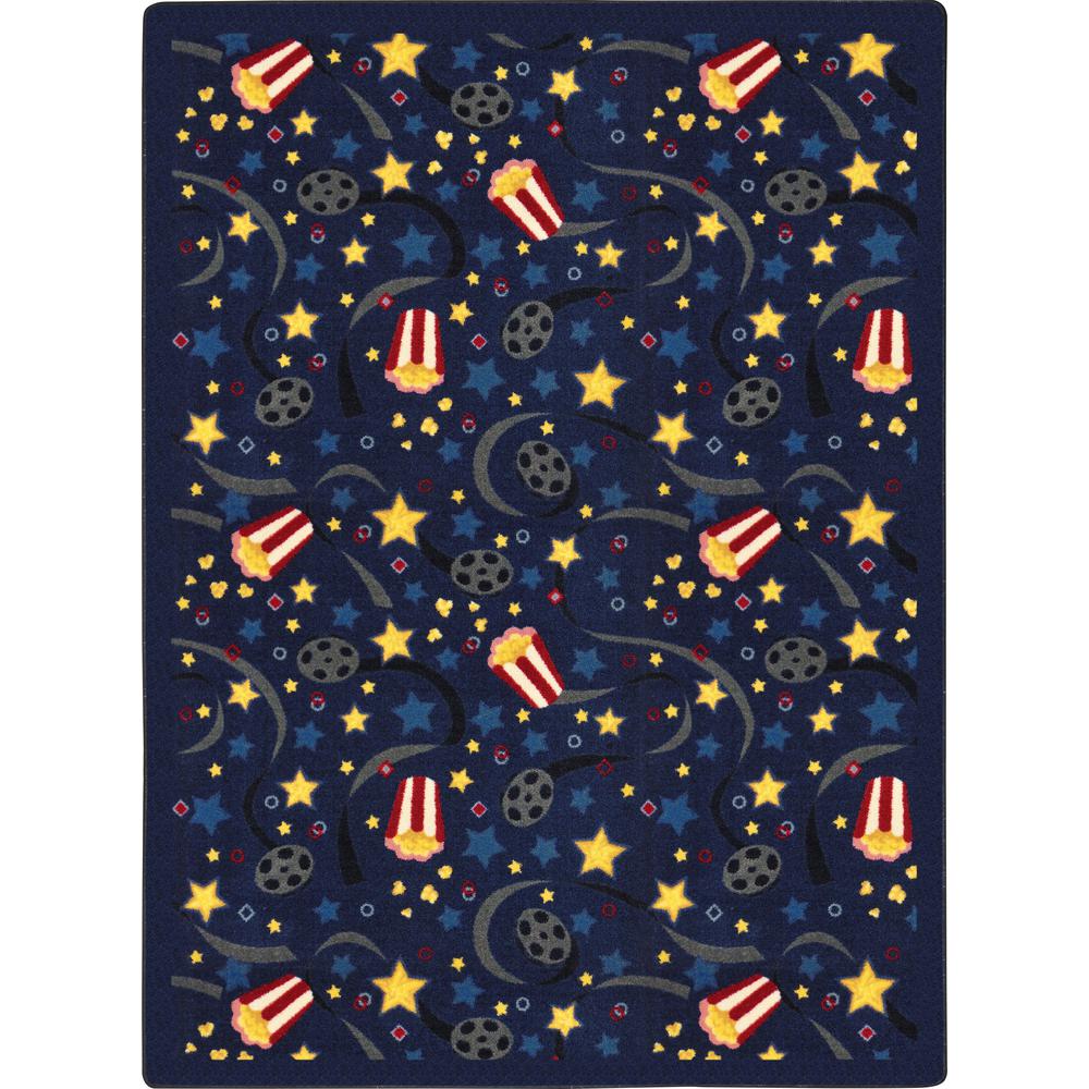 Any Day Matinee Feature Film 7'8" x 10'9" Area Rug In Color Navy. Picture 1