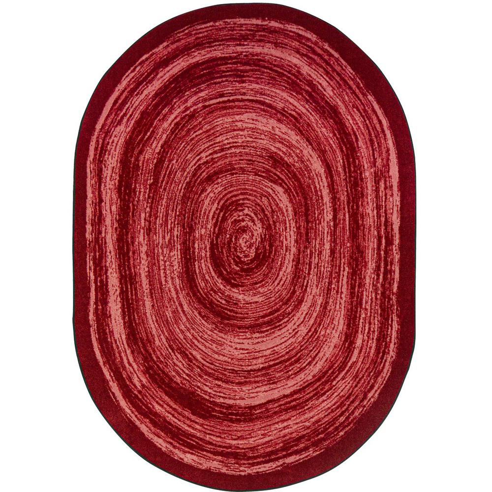 Feeling Fun 10'9" x 13'2" Oval area rug in color Red. Picture 1