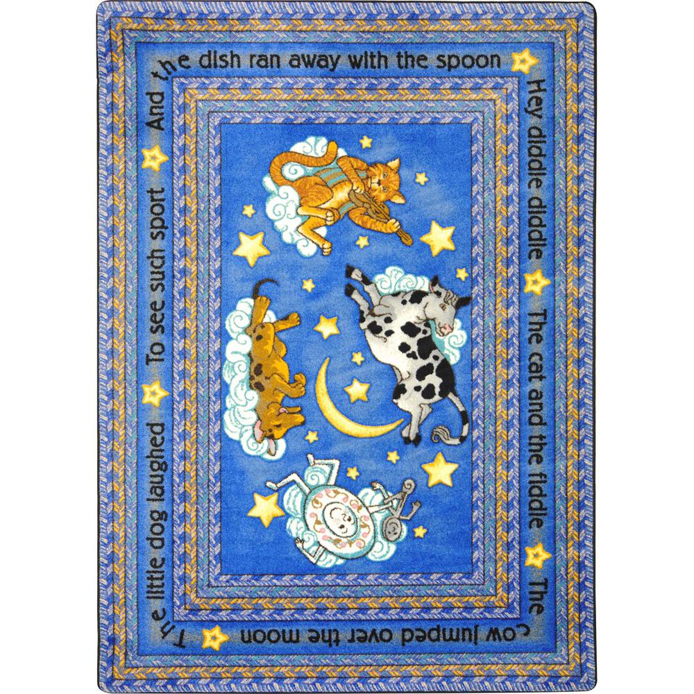 Joy Carpet Hey Diddle Diddle Blue 7'8" x 10'9". Picture 1