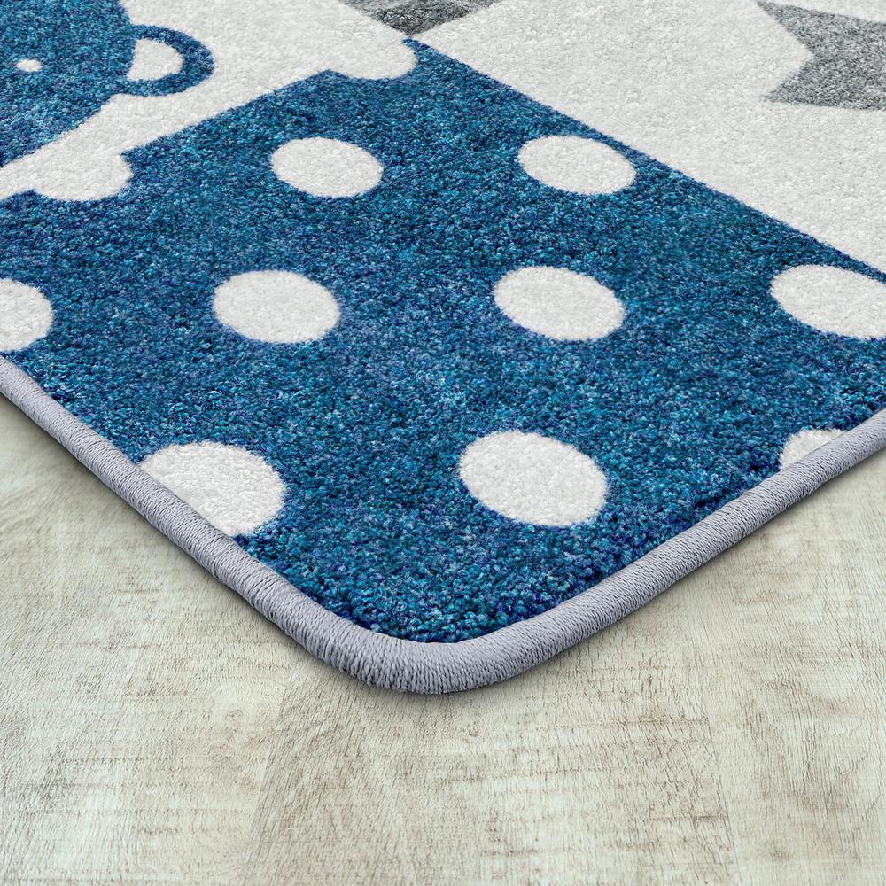 Patchwork Boy 7'8" x 10'9" area rug in color Blue Skies. Picture 2