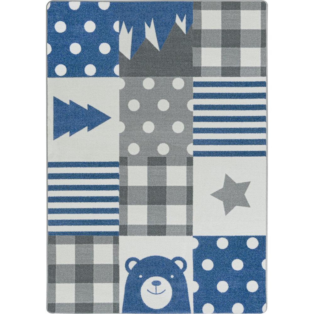 Patchwork Boy 7'8" x 10'9" area rug in color Blue Skies. Picture 1