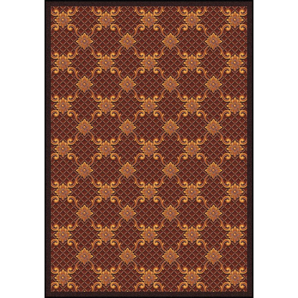 Joy Carpet Queen Anne Burgundy 7'8" x 10'9". Picture 1