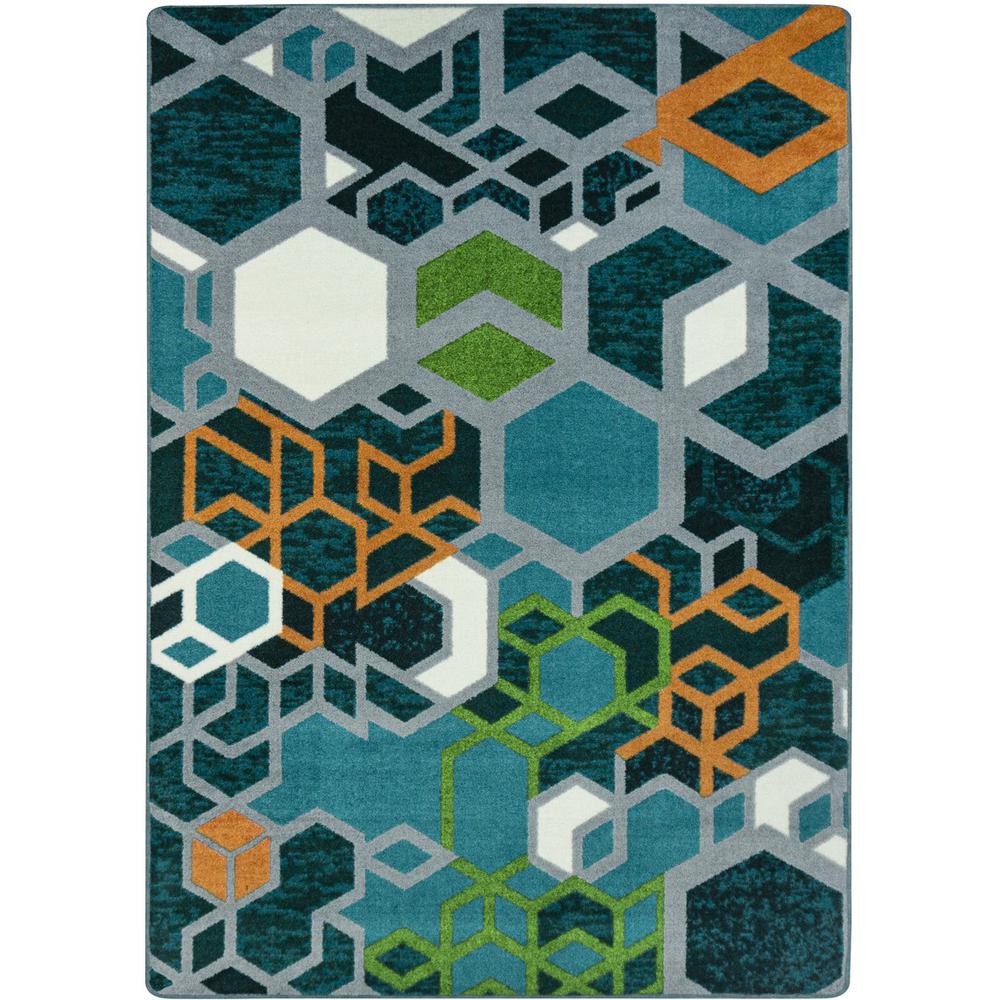 Structured 10'9" x 13'2" area rug in color Citrus. Picture 1