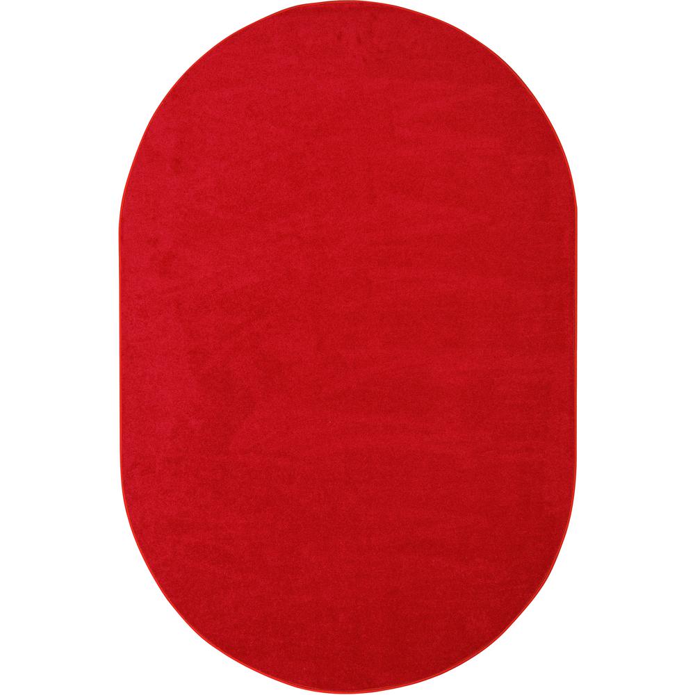 Kid Essentials - Misc Sold Color Area Rugs Endurance, 6' x 9' Oval, Red. Picture 1