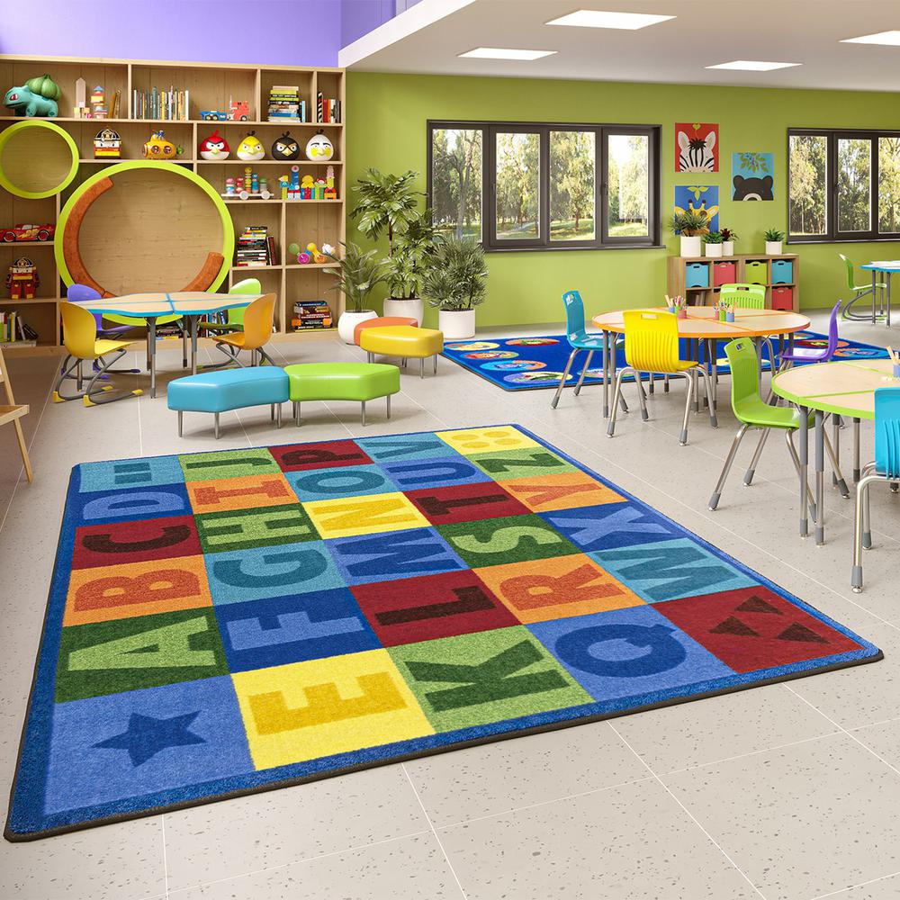 Colorful Learning 5'4" x 7'8" area rug in color Multi. Picture 1