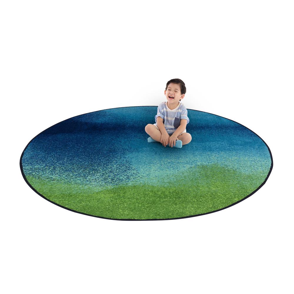 Colorwash 5'4" x 7'8" area rug in color Marine. Picture 6