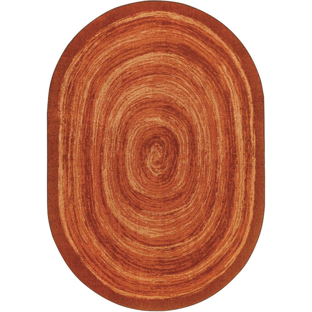 Feeling Fun 5'4" x 7'8" Oval area rug in color Orange. The main picture.