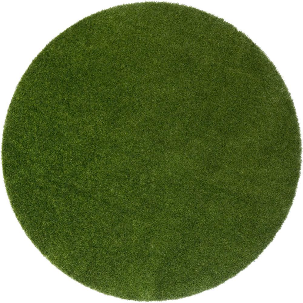 GreenSpace 7'6" Round area rug in color Green. Picture 1
