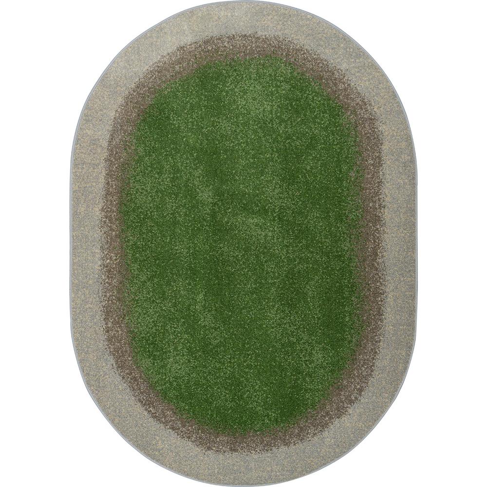 Grounded 5'4" x 7'8" Oval area rug in color Meadow. Picture 1
