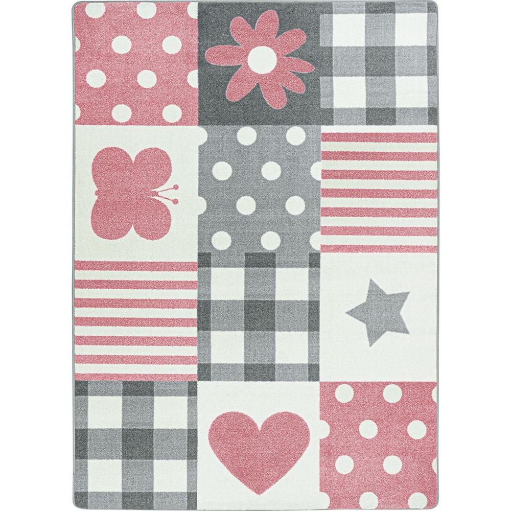 Patchwork Girl 3'10" x 5'4" area rug in color Blush. Picture 1