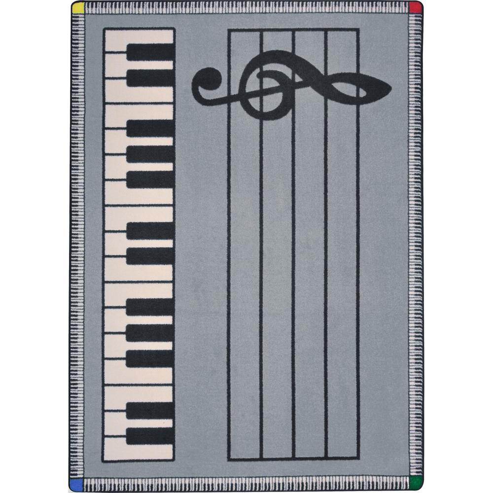 Joy Carpet Play Along Gray w/ keys 5'4" x 7'8". Picture 1