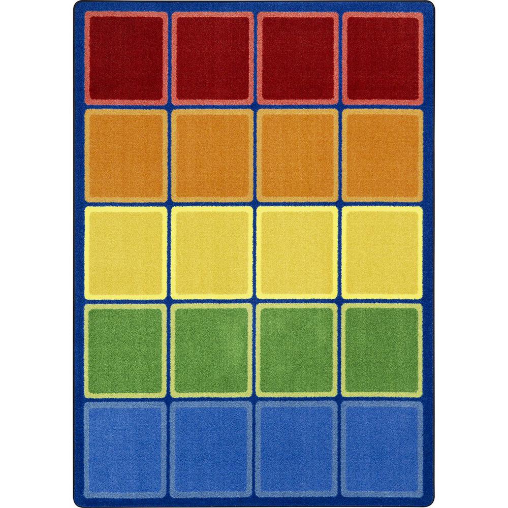 Rainbow Blocks 5'4" x 7'8" area rug in color. Picture 1