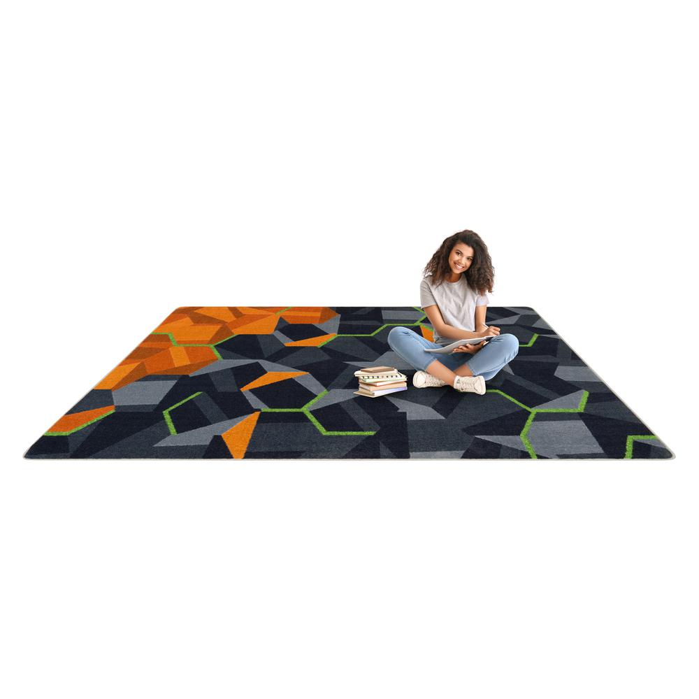Stealth 3'10" x 5'4" area rug in color Tangerine. Picture 2