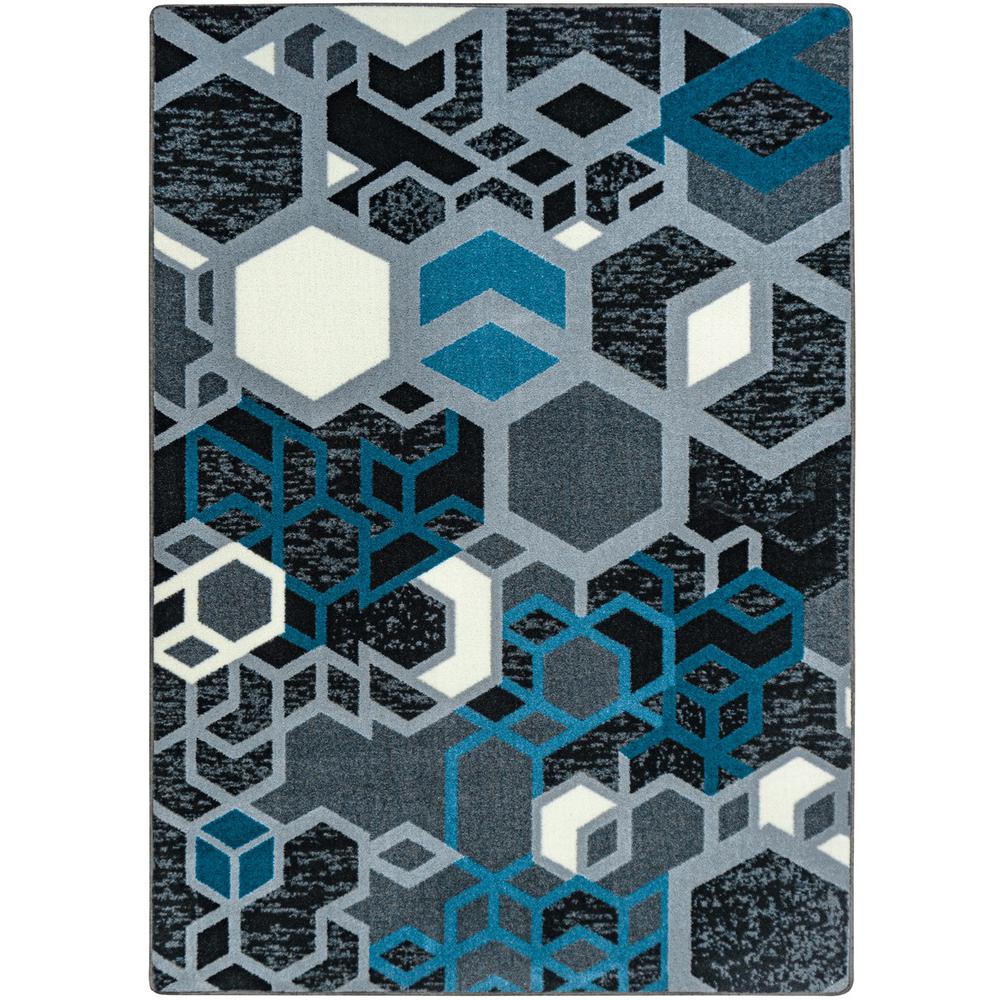 Structured 5'4" x 7'8" area rug in color Sapphire. Picture 1