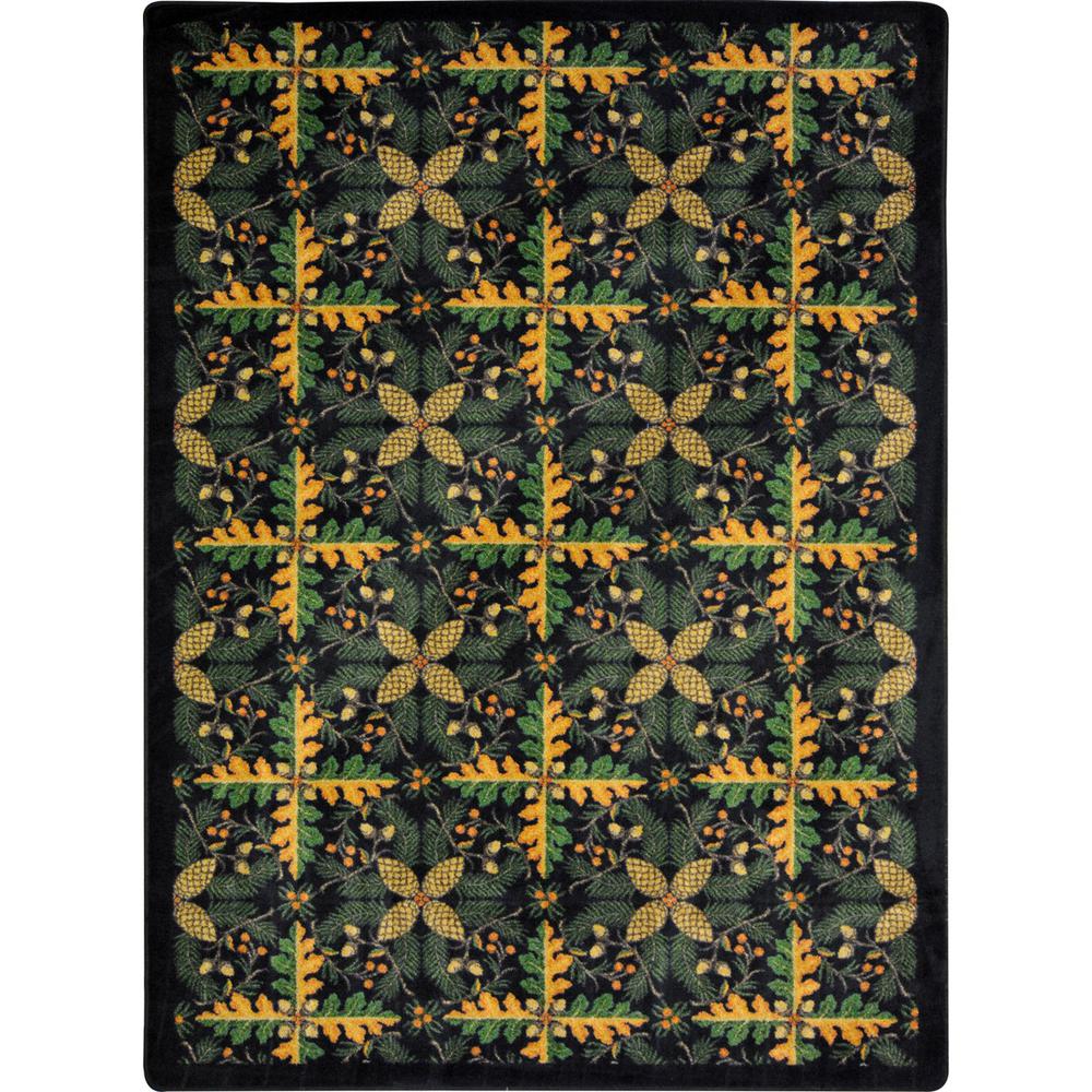 Kaleidoscope - Whimsical Area Rugs Tahoe, 10'9" x 13'2", Black. Picture 1