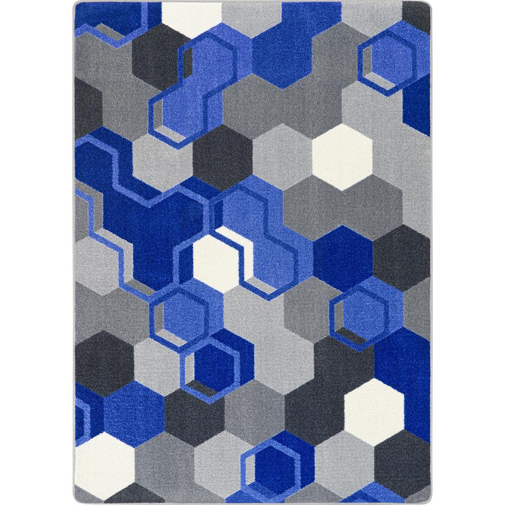 Team Up 5'4" x 7'8" area rug in color Blue. Picture 1