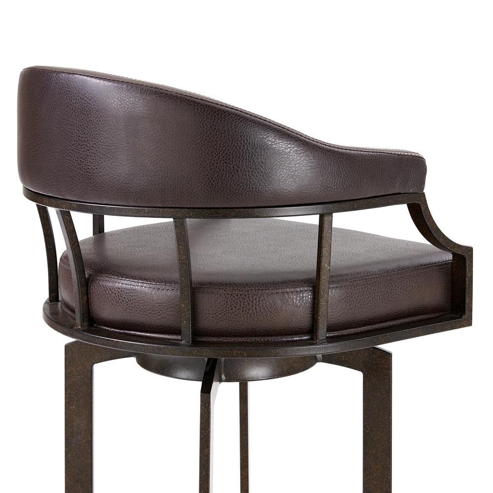 Pharaoh Swivel 26" Auburn Bay and Brown Faux Leather Bar Stool. Picture 4