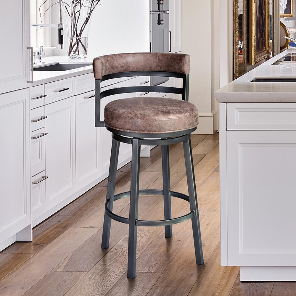 Titana 26" Barstool in Mineral finish with Bandero Tobacco upholstery. Picture 4
