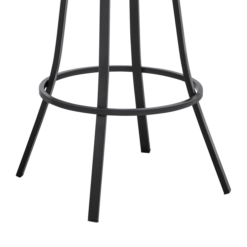 Palmdale 30" Swivel Slate Grey Faux Leather and Black Metal Bar Stool. Picture 7