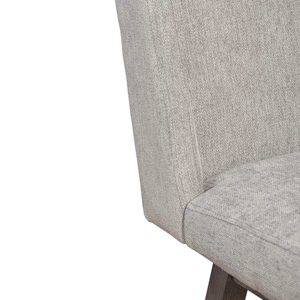 Stancoste Swivel Counter Stool in Grey Oak Wood Finish with Mocha Fabric. Picture 6