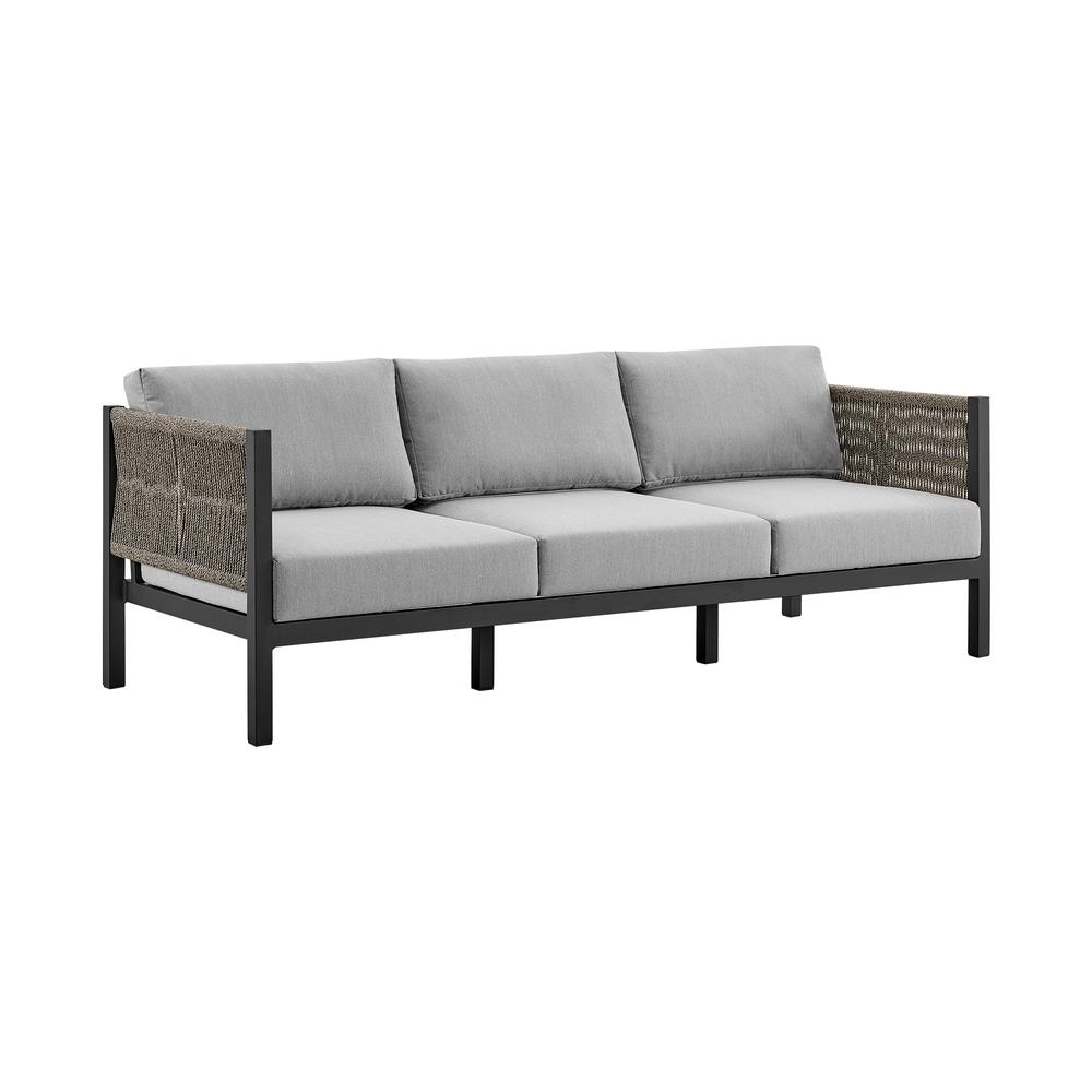 Cuffay 4 Piece Outdoor Patio Furniture Set Grey Cushions. Picture 1