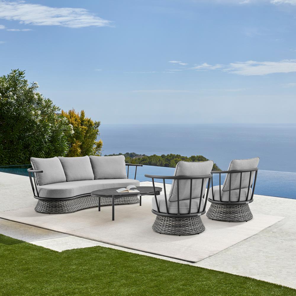 Monk 4 Piece Outdoor Patio Furniture Set. Picture 13
