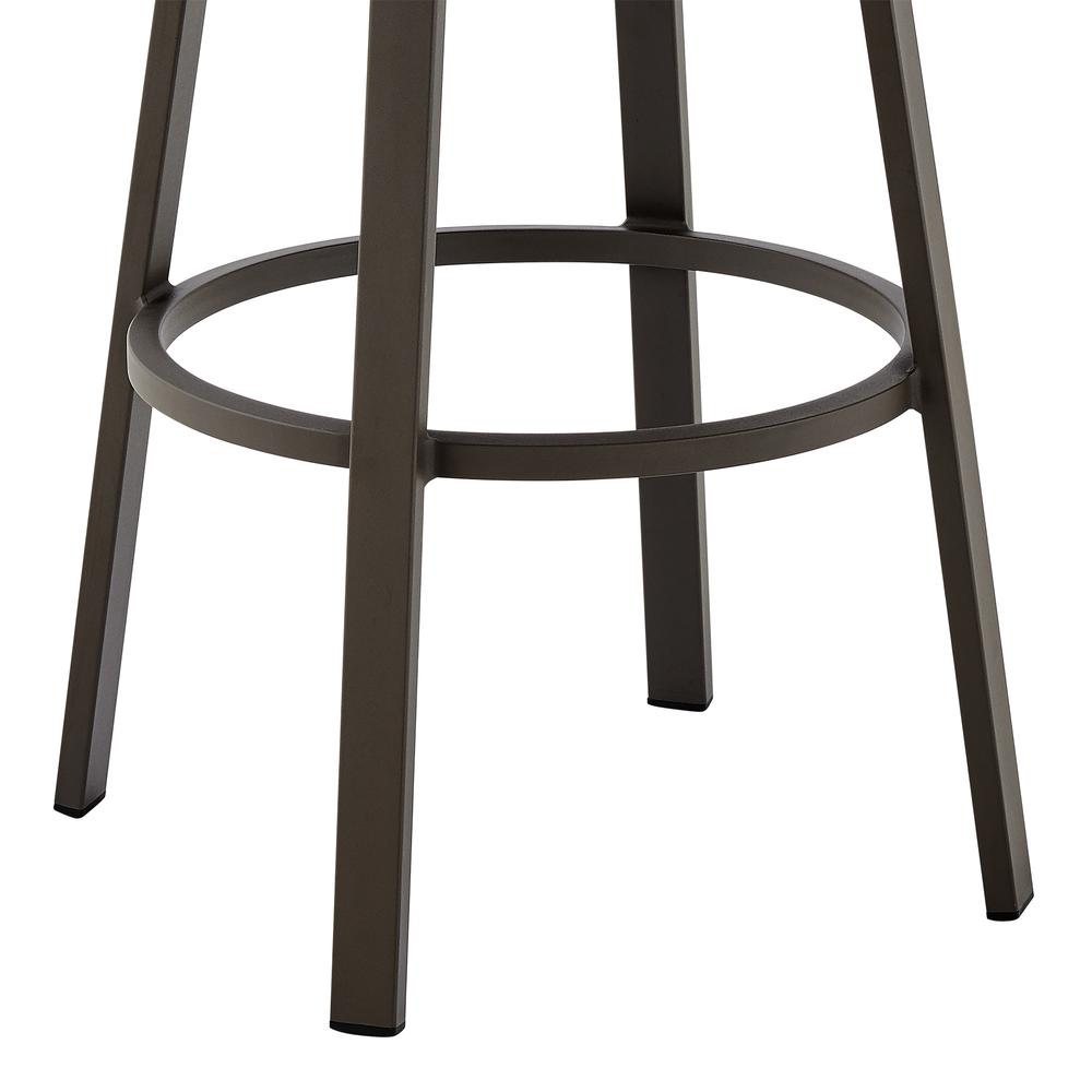 Don 30" Outdoor Patio Bar Stool in Brown Aluminum with Cushions. Picture 7