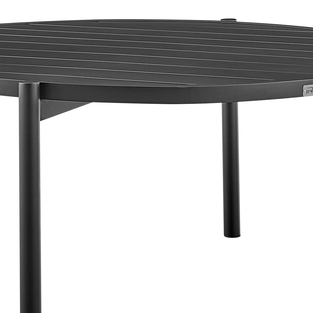 Tiffany Outdoor Patio Ruond Coffee Table in Black Aluminum. Picture 1