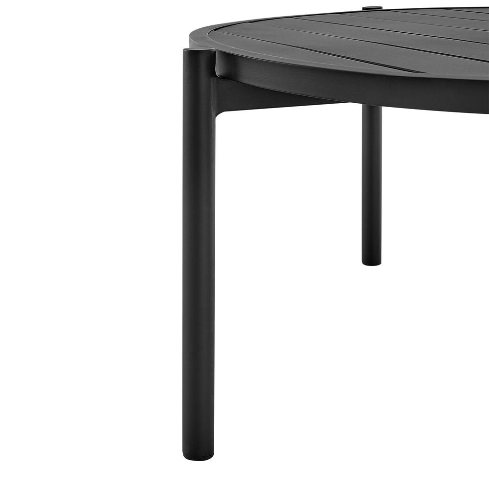 Tiffany Outdoor Patio Ruond Coffee Table in Black Aluminum. Picture 2