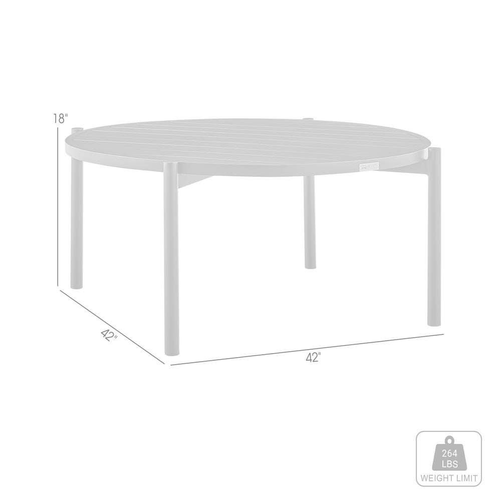 Tiffany Outdoor Patio Ruond Coffee Table in Black Aluminum. Picture 5