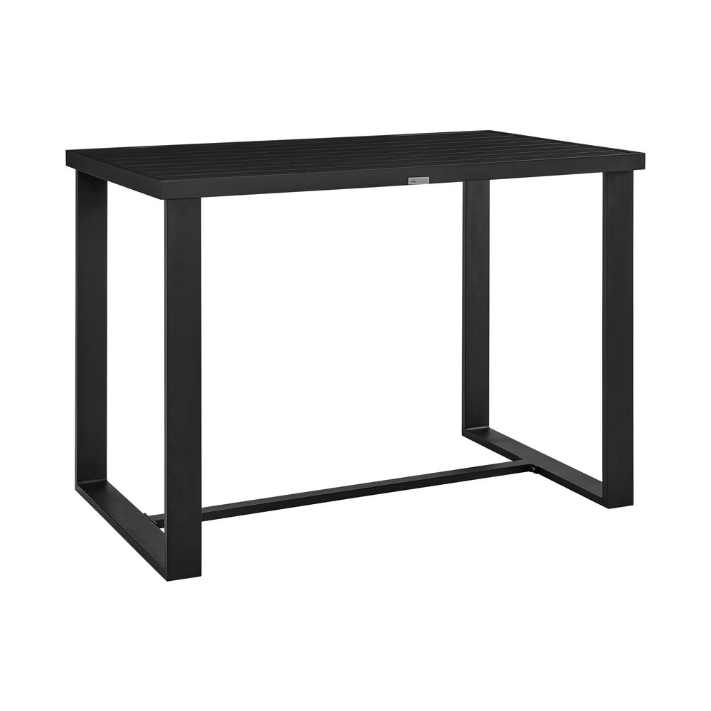 Felicia Outdoor Patio Counter Height Dining Table in Black Aluminum. Picture 1