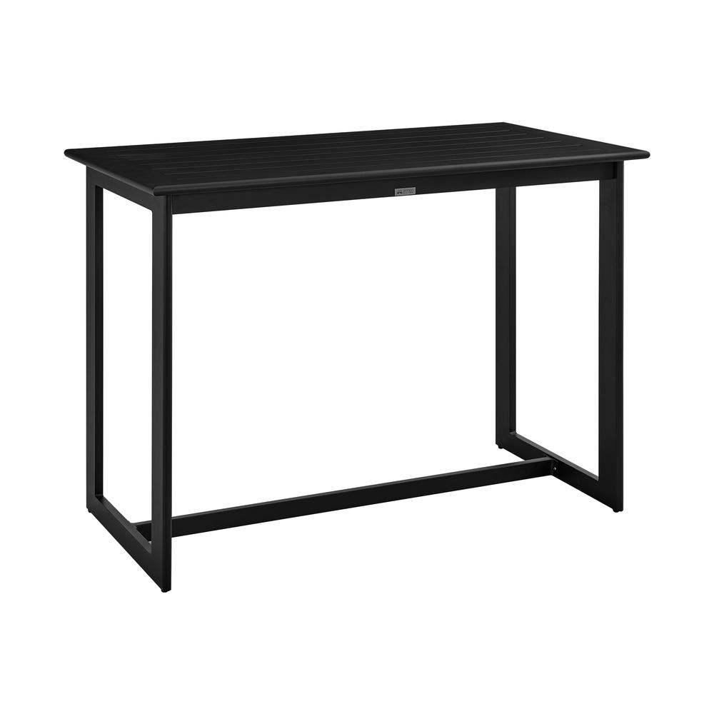 Grand Outdoor Patio Counter Height Dining Table in Black Aluminum. Picture 1