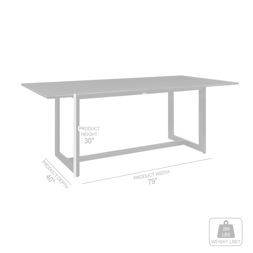 Grand Outdoor Patio Dining Table in Aluminum. Picture 5