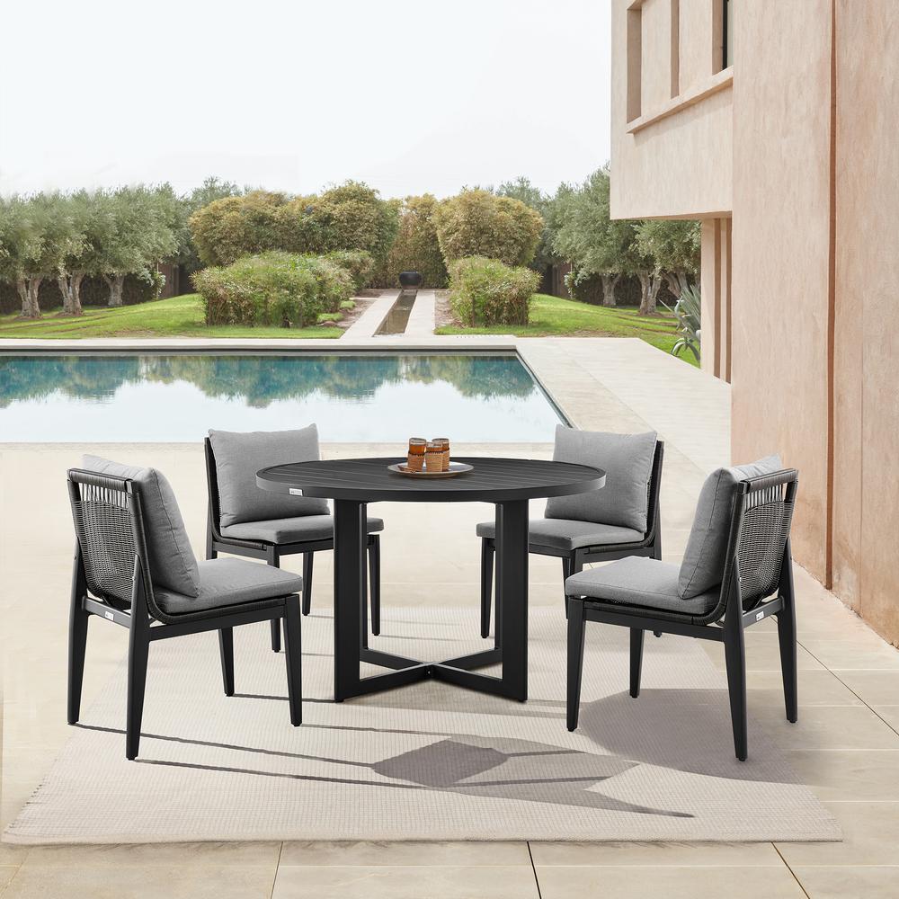 Grand Outdoor Patio 5-Piece Round Dining Table Set. Picture 10