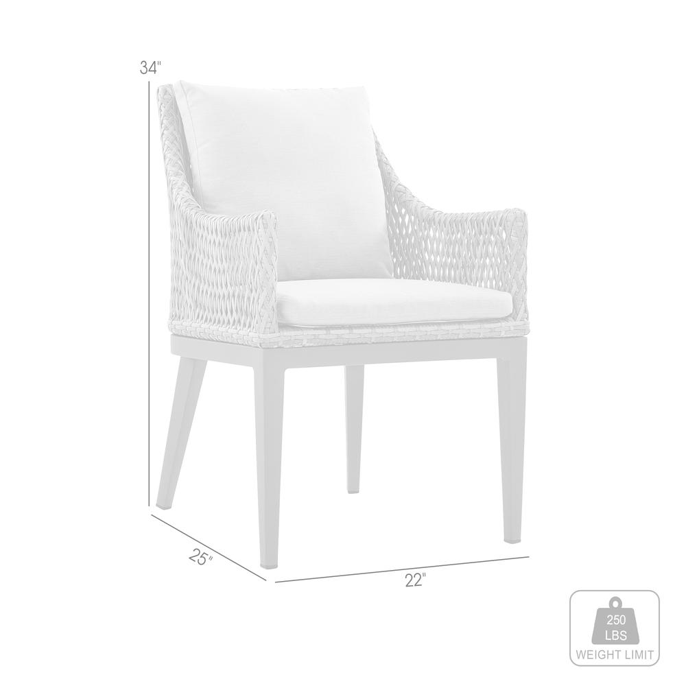 Silvana Outdoor Wicker and Aluminum Gray Dining Chair - Set of 2. Picture 8
