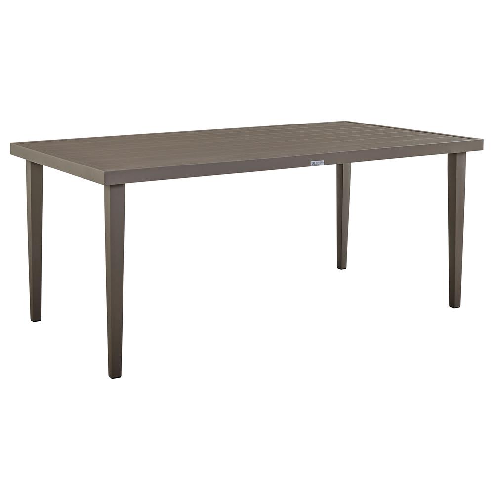 Silvana Outdoor Aluminum Gray Rectangle Dining Table. Picture 1