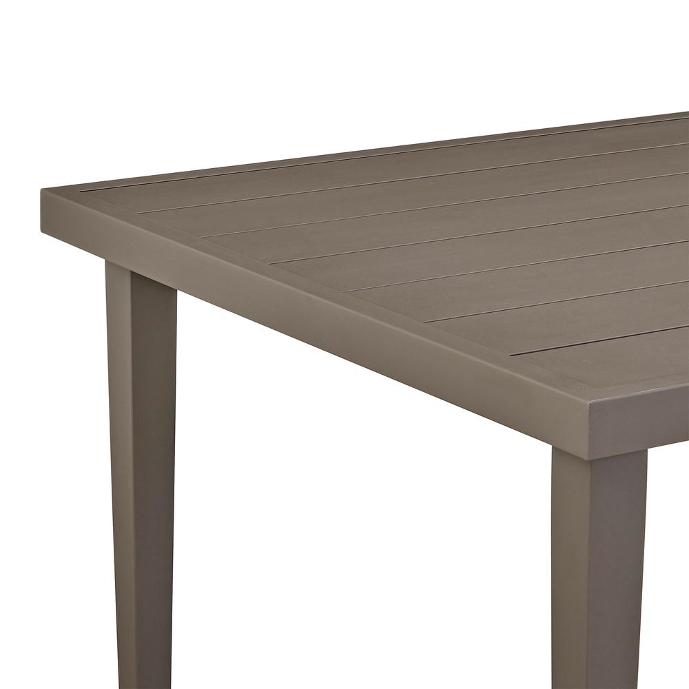 Silvana Outdoor Aluminum Gray Rectangle Dining Table. Picture 2