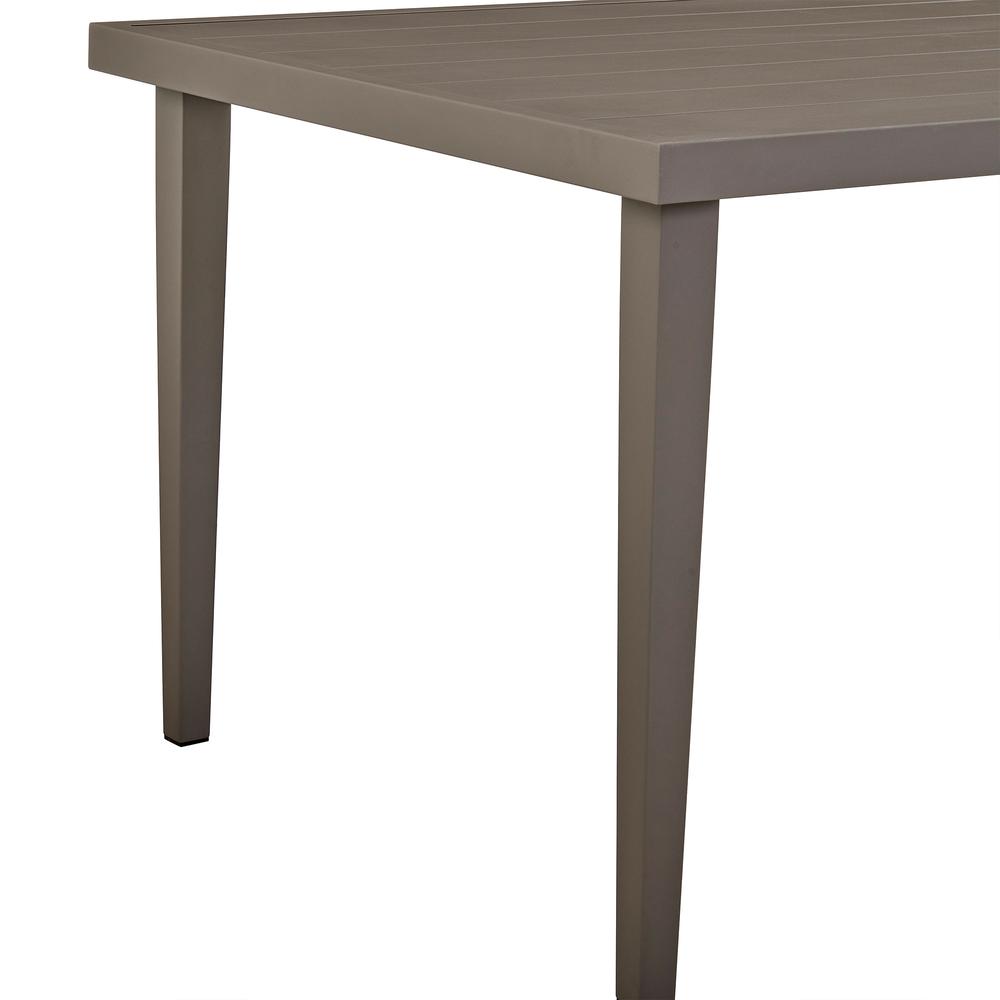 Silvana Outdoor Aluminum Gray Rectangle Dining Table. Picture 3