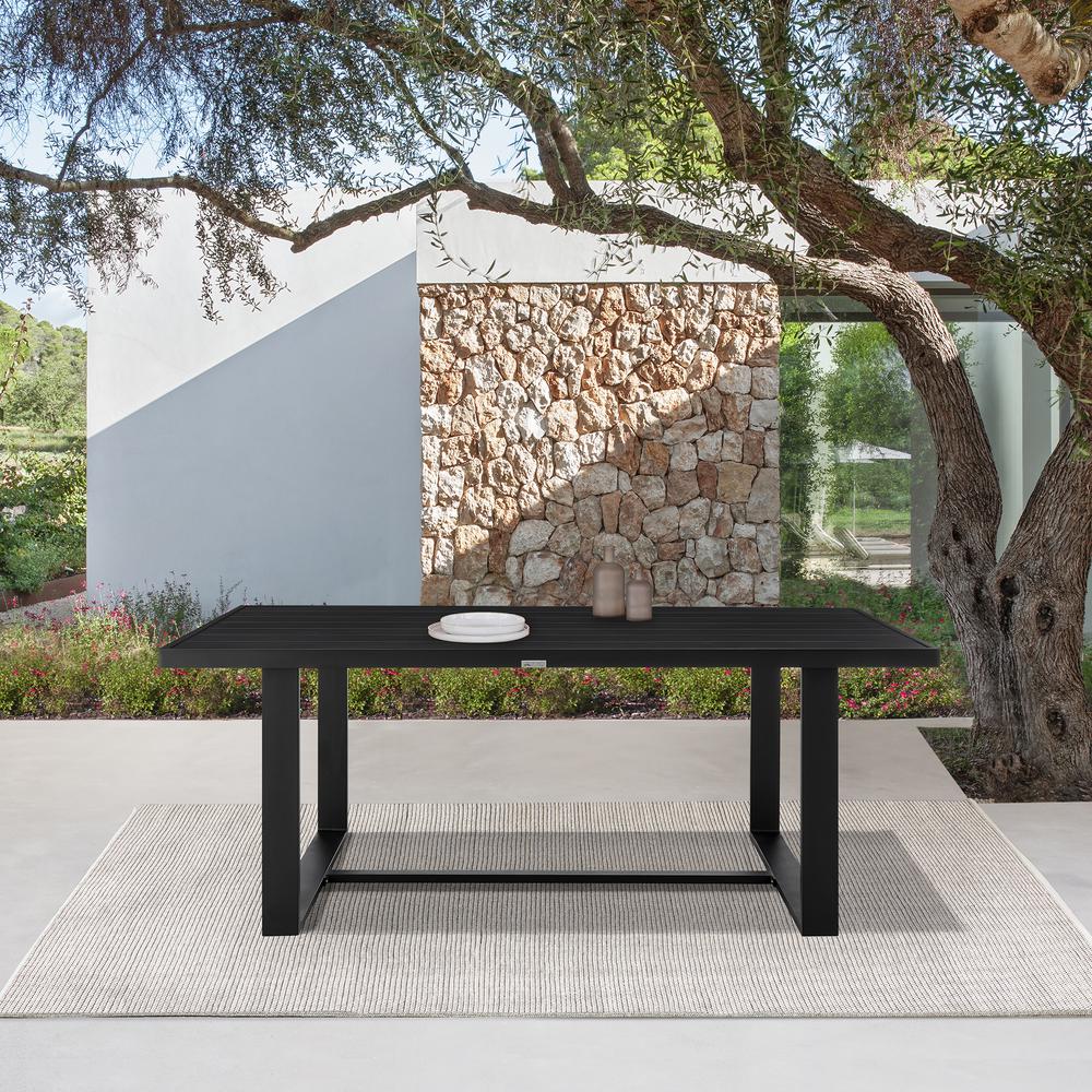 Felicia Outdoor Patio Dining Table in Aluminum. Picture 6