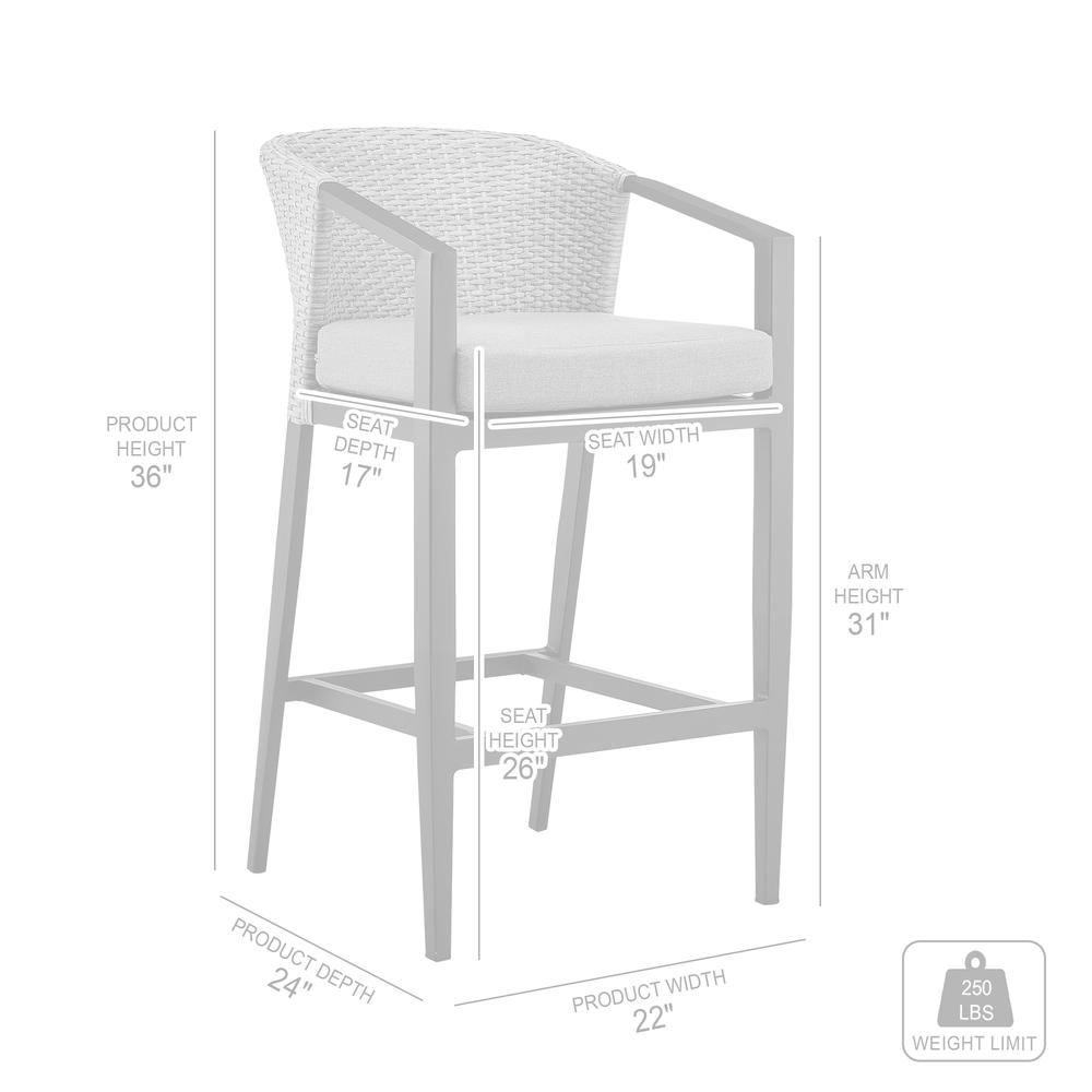 Aileen Outdoor Patio Counter Height Bar Stool. Picture 8