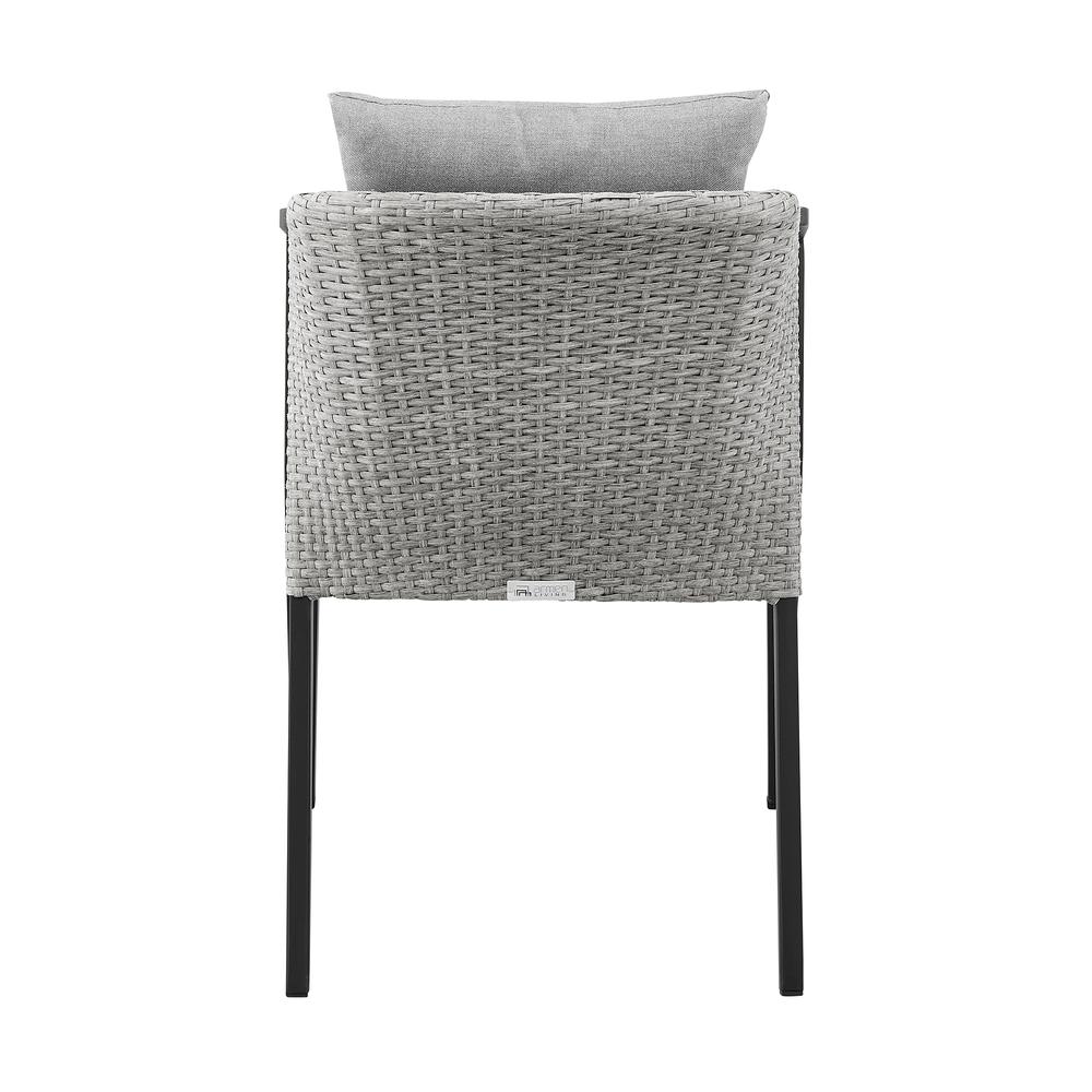 Aileen Outdoor Patio Dining Chairs in Aluminum and Wicker - Set of 2. Picture 5