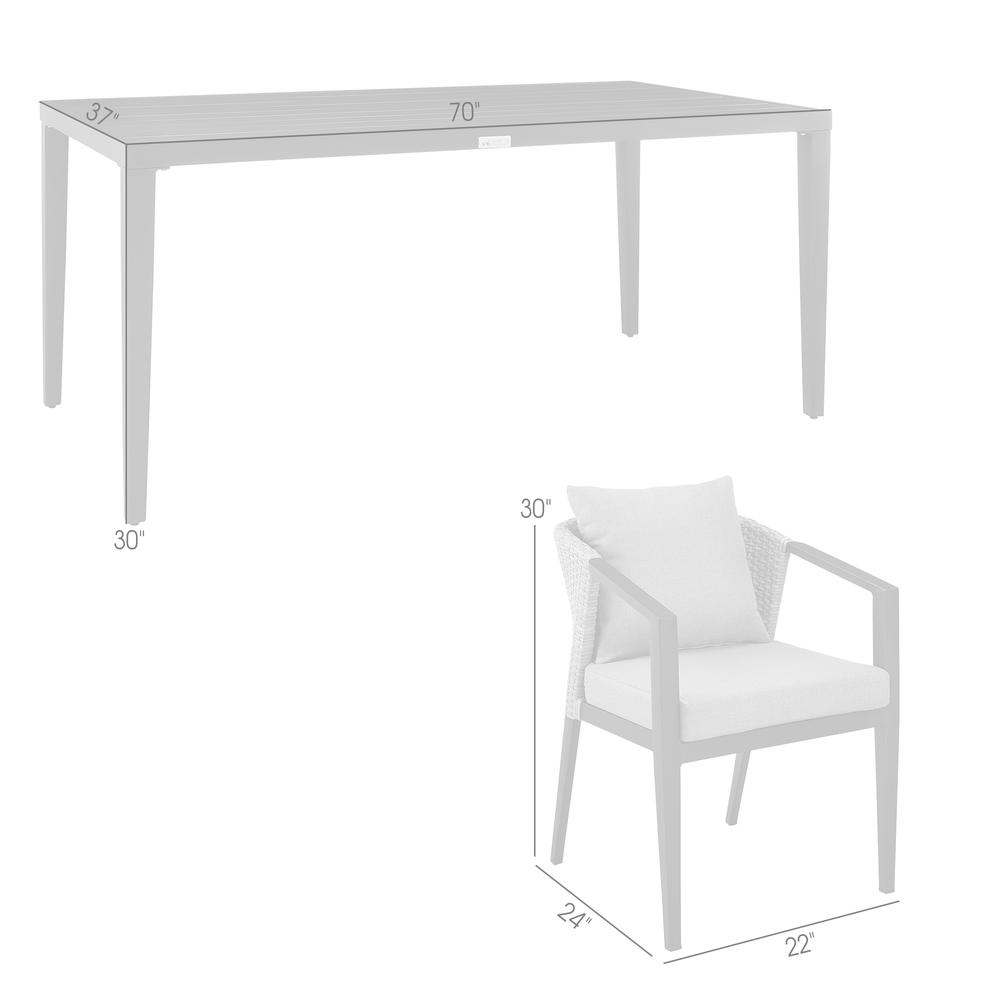 Aileen Outdoor Patio 7-Piece Dining Table Set. Picture 8